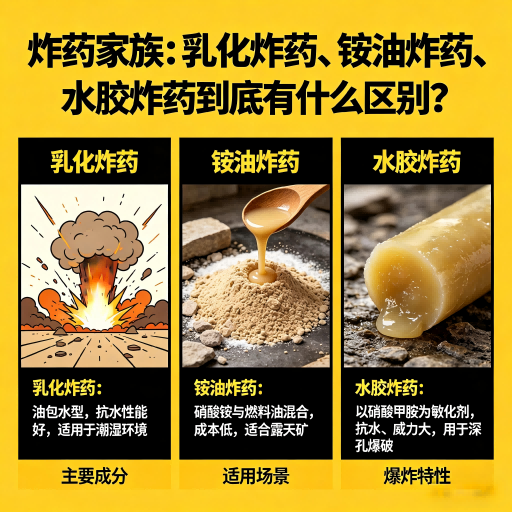 蕲春炸药家族：乳化炸药、铵油炸药、水胶炸药到底有什么区别？
